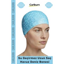 Carlburn #bone Uzun Saç Kaymaz Su Geçirmez Sızdırmaz Yüzücü Havuz Deniz Bonesi Elastik Bez Yüzme Şapkası