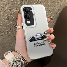 HONTINGA Vivo Y04 ile Uyumlu Kılıfı Silikon Kenar Sert Arka Düşüme Önleyici Basitlik Anti Düşme Kamera Korumali Mercedes Desen Telefon Kılıfı Kadın ve Erkek Için Uygundur K1-0716