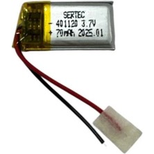 İlk El Grup Sertec 401120 3.7V 70 Mah Li-Polymer Pil (DEVRELI/1.5A) Tkç(Itd)