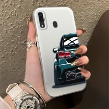 HONTINGA Samsung Galaxy A20 ile Uyumlu Kılıfı Silikon Kenar Sert Arka Düşüme Önleyici Basitlik Anti Düşme Kamera Korumali Bmw Desen Telefon Kılıfı Kadın ve Erkek Için Uygundur K1-0608