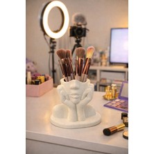 Özgürce Yüz Şekilli Makyaj Fırçası Organizeri, Masa Üstü Kozmetik Düzenleyici