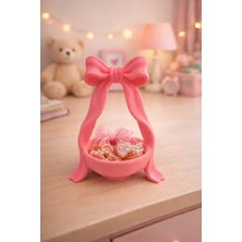 Özgürce Şık Dekoratif Fiyonklu Takı ve Aksesuar Standı - Barbie Pembesi