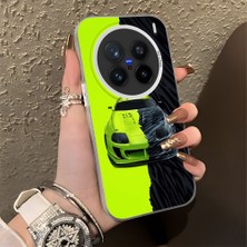 HONTINGA Vivo X200 Pro ile Uyumlu Kılıfı Silikon Kenar Sert Arka Düşüme Önleyici Basitlik Anti Düşme Kamera Korumali Lamborghini Desen Telefon Kılıfı Kadın ve Erkek Için Uygundur K1-0613