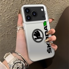 HONTINGA iPhone 17 Pro ile Uyumlu Kılıfı Silikon Kenar Sert Arka Düşüme Önleyici Basitlik Anti Düşme Kamera Korumali Škoda Desen Telefon Kılıfı Kadın ve Erkek Için Uygundur K1-0609