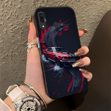 HONTINGA Samsung Galaxy A30 ile Uyumlu Kılıfı Silikon Kenar Sert Arka Düşüme Önleyici Basitlik Anti Düşme Kamera Korumali Spor Araba Desen Telefon Kılıfı Kadın ve Erkek Için Uygundur K1-0612