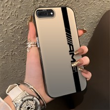 HONTINGA iPhone 8 Plus ile Uyumlu Kılıfı Silikon Kenar Sert Arka Düşüme Önleyici Basitlik Anti Düşme Kamera Korumali Amg Desen Telefon Kılıfı Kadın ve Erkek Için Uygundur K1-0609