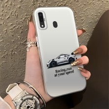 HONTINGA Samsung Galaxy A30 ile Uyumlu Kılıfı Silikon Kenar Sert Arka Düşüme Önleyici Basitlik Anti Düşme Kamera Korumali Mercedes Desen Telefon Kılıfı Kadın ve Erkek Için Uygundur K1-0716
