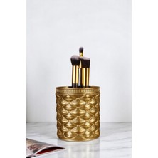 Özgürce Şık Altın Renk Makyaj Organizeri ve Fırça Düzenleyici