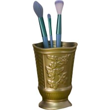 Özgürce Şık Altın Renk Makyaj Organizeri ve Fırçalık, Düzenleyici, Çok Amaçlı