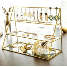 Özgürce Şeffaf Pirinç Cam Saklama Kutusu ve Parfüm Standı Organizer