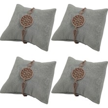 Özgürce Yumuşak Süet Yastık Düzenleyici 4'lü Gri, Şık Saat ve Bileklik Saklama Seti