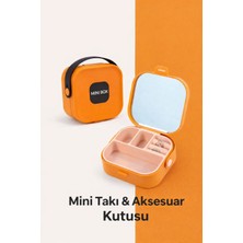 Özgürce Şık Mini Takı Kutusu, Aynalı Seyahat ve Bölmeli Mücevher Organizer
