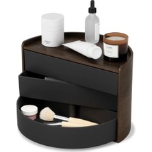 Özgürce Şık Siyah-Ceviz Renkli Mücevher ve Makyaj Saklama Kutusu