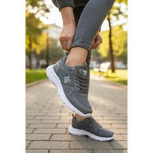 Enoch Kadın Fileli Hafif Çoklu Doku Karışımlı Bağcıklı Spor Ayakkabı