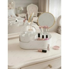 Özgürce 360 Derece Dönebilen 22 Bölmeli Şeffaf Makyaj Organizeri