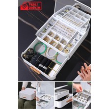 Özgürce Şık Çok Bölmeli Aynalı Çekmeceli Makyaj ve Takı Organizeri