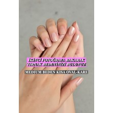 Kısa Oval-Kare  Medium 100 Adet Jel Tips Takma Tırnak Easy Beauty