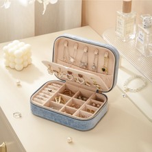 Özgürce Kadife Yumuşak Doku Fermuarlı Takı ve Mücevher Kutusu Çanta