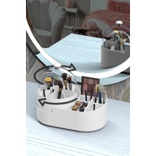 Özgürce Çok Bölmeli 360 Dönebilen Fanuslu Makyaj ve Fırça Organizeri