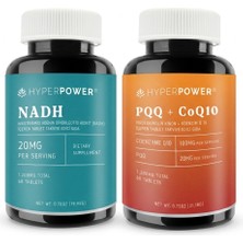 Hyperpower NADH (20mg) & PQQ (20mg) + CoQ (100mg) 2 li Set 60 Tablet 2 Aylık Kullanım (Made In USA)