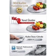 MetalFix Premium Paslanmaz Çelik Yuvarlak Kesme Tahtası – Modern ve Hijyenik Kullanım