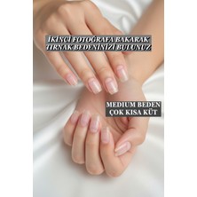 Çok Kısa Küt Medium 100 Adet Jel Tips Takma Tırnak Easy Beauty