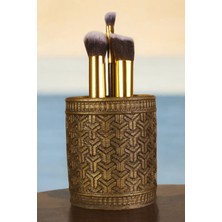 Özgürce Altın Eskitme Renk Makyaj Organizeri ve Fırça Saklama Ünitesi