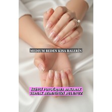 Kısa Balerin Medium 100 Adet Jel Tips Takma Tırnak Easy Beauty