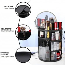 Özgürce Çok Yönlü 360° Dönebilen Ayarlanabilir Siyah Makyaj Organizeri