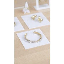 Özgürce Beyaz Kare Pleksi Takı Stand Organizer Seti, 3'lü Fotoğraf Çekimi Aksesuarı