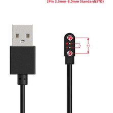 Microcase 2 Pin 2.5mm Pin Aralığı 8mm Mıknatıs Mesafesi Akıllı Saatler Için Manyetik Şarj Kablosu (+ - )  - AL5410