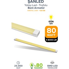 ŞANLED 80 Watt 120 cm Kristal Yatay LED Bant Armatür-Trafolu Gün Işığı -1-2-4-8-10-20-40-50-80-100 Adettir