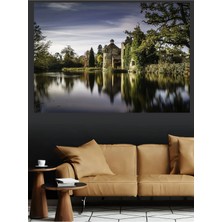 Mushen Studio Eski Kale Göl Manzarası Kanvas Tablo Büyük Boy Tarihi Şato Doğa Duvar Posteri Dekor