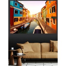 Mushen Studio Burano Renkli Kanalları Kanvas Tablo