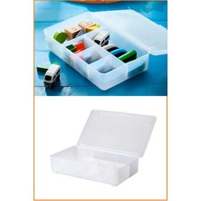 Özgürce Şeffaf Kapaklı Beş Bölmeli Düzenleyici Kutu 34X21X8