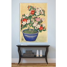 Mushen Studio Azalea Çiçekli Bonsai Saksı Kanvas Tablo Japon Ukiyo-E Tarzı Duvar Dekoru