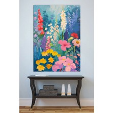 Mushen Studio Renkli Yabani Çiçek Bahçesi Kanvas Tablo Yağlı Boya Efektli Bahar Doğa Duvar Dekoru