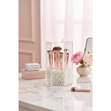 Özgürce Şeffaf Kapaklı Makyaj Fırça Organizeri, Kozmetik Saklama Kutusu