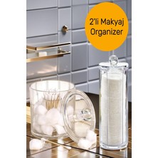 Özgürce Çift Katlı Makyaj ve Banyo Düzenleyici Seti, Şık ve Pratik Saklama Çözümü