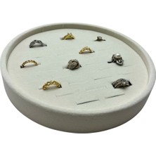 Özgürce Süet Kumaş Silindir Model Yüzük Tablası, 20X20 Cm, Batırmalı Tasarım