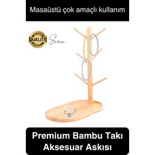 Özgürce Büyük Geniş Bambu Takı ve Anahtar Düzenleyici Mutfak Rafı