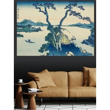 Mushen Studio Japon Ukiyo-E Göl Manzarası Kanvas Tablo Büyük Boy Hokusai Tarzı Duvar Posteri Zen Dekor