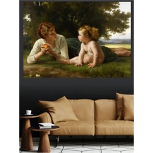 Mushen Studio Kız ve Çocuk Elma Orman Manzarası Klasik Sanat Kanvas Tablo