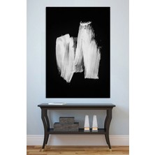 Mushen Studio Siyah Beyaz Soyut Fırça Darbeleri Tablo - Minimalist Monokrom Duvar Sanatı
