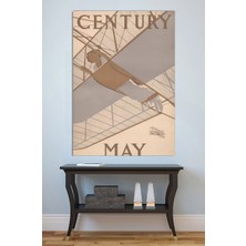 Mushen Studio Century May Vintage Uçak Posteri Tablo - Retro Havacılık Kadın Pilot Duvar Sanatı