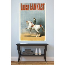 Mushen Studio Louisa Lankankast Atlı Sirk Portresi Tablo - Vintage Sirk Poster Retro Duvar Sanatı