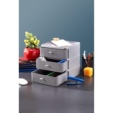 Özgürce Pratik 3'lü Takı ve Kozmetik Düzenleyici, Gri Renkli, Şık ve Kullanışlı