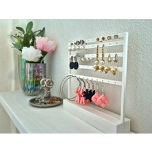 Özgürce 5 Katlı Beyaz Takı Standı, Minimalist Küpe ve Takı Düzenleyici