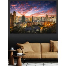 Mushen Studio Hong Kong Gün Batımı Şehir Manzarası Kanvas Tablo