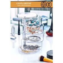 Özgürce 4 Katlı Akrilik Dönen Takı ve Makyaj Organizeri, Şık ve Pratik Tasarım